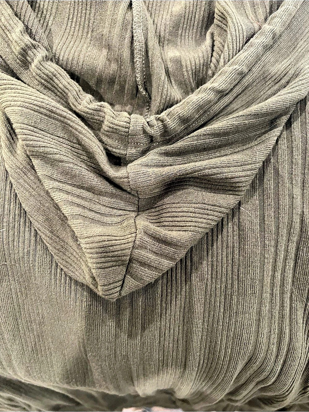 Dear Scarlett Knit Ribbed Hooded Top in Green XL Like New - Picture 4 of 4